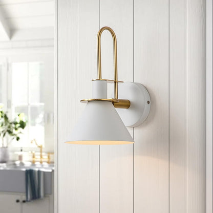 Applique murale conique moderne du milieu du siècle à 1 ampoule - Lampe de chambre 7 pouces