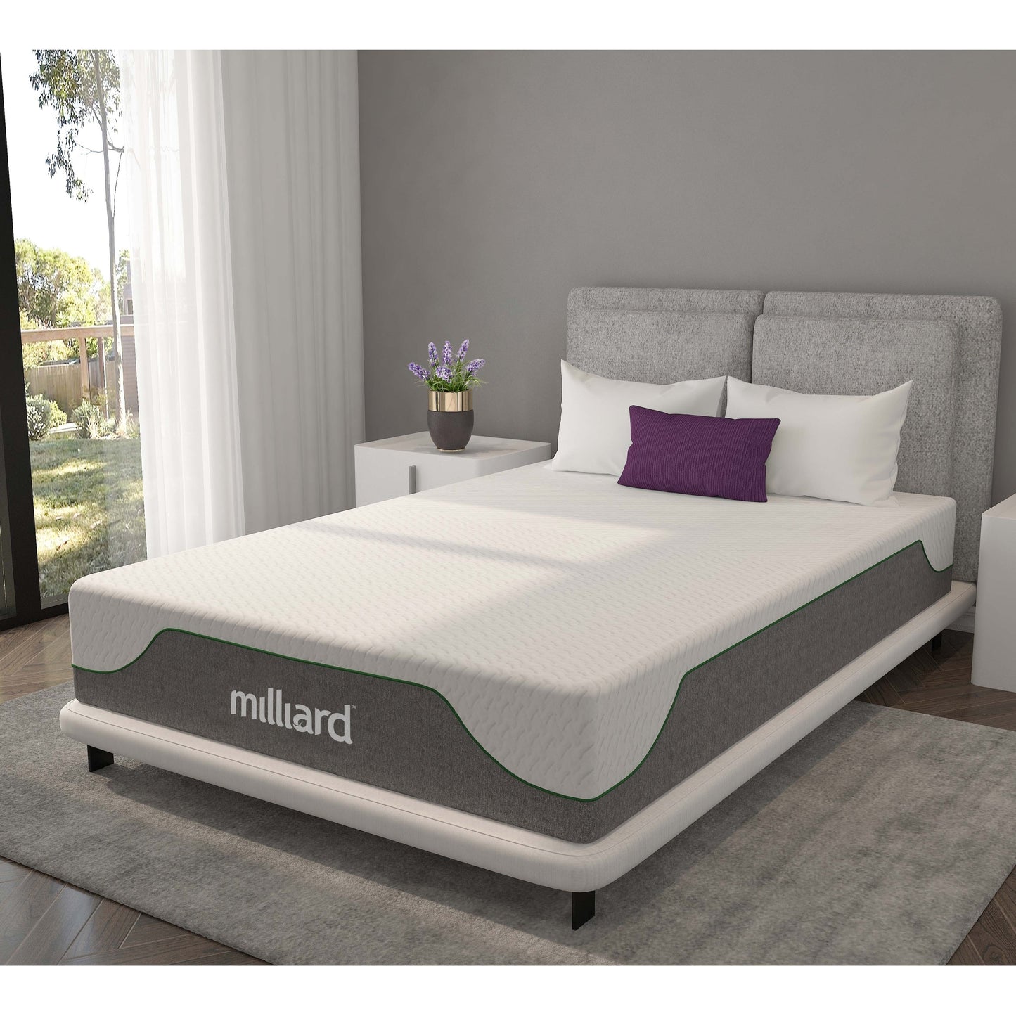 Matelas en mousse à mémoire de forme Milliard 10 pouces ferme, lit dans une boîte/soulagement de la pression, classique