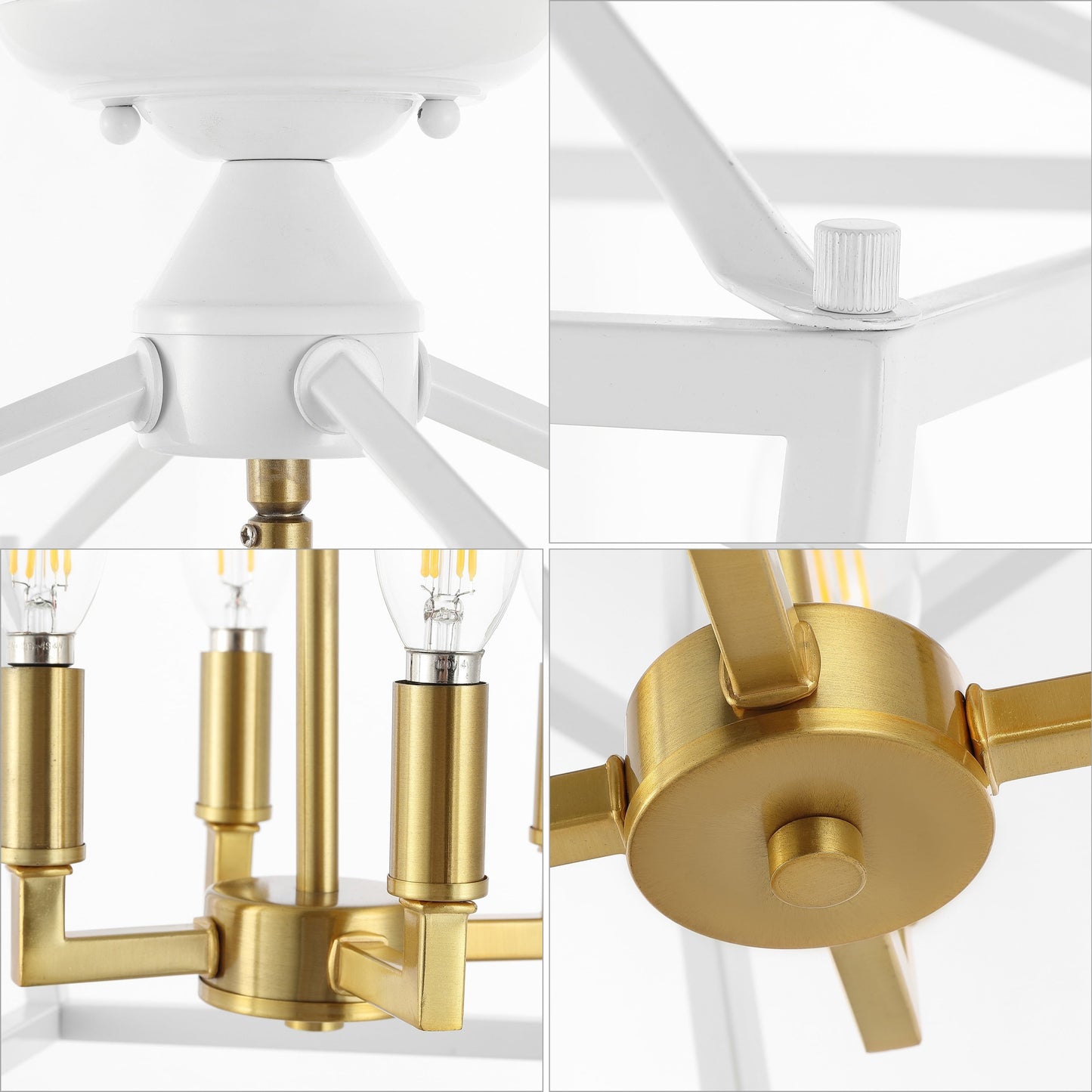 Lanterne miniature Milton à 4 lumières, style ferme moderne, montage encastré à LED, par JONATHAN Y