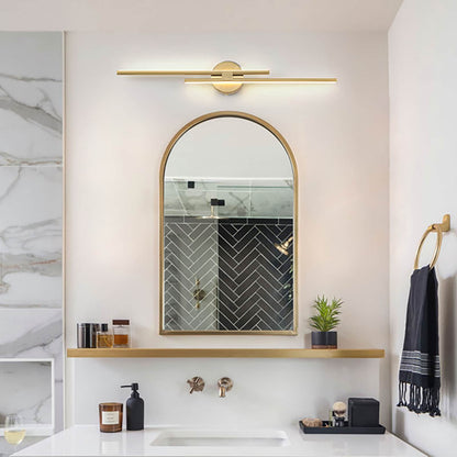 Applique murale linéaire minimaliste en métal à 2 ampoules à LED et intensité variable