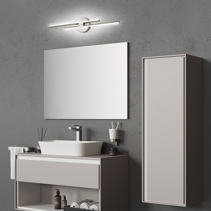 Applique murale linéaire minimaliste en métal à 2 ampoules à LED et intensité variable