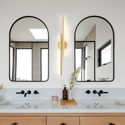 Applique murale linéaire minimaliste en métal à 2 ampoules à LED et intensité variable