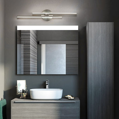 Applique murale linéaire minimaliste en métal à 2 ampoules à LED et intensité variable