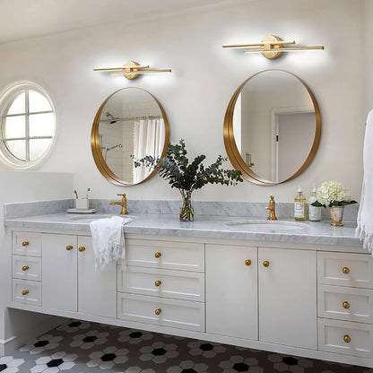 Applique murale linéaire minimaliste en métal à 2 ampoules à LED et intensité variable