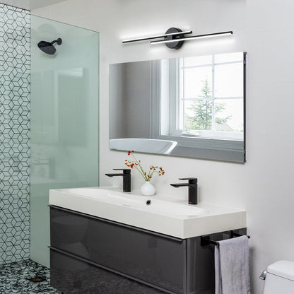 Applique murale linéaire minimaliste en métal à 2 ampoules à LED et intensité variable