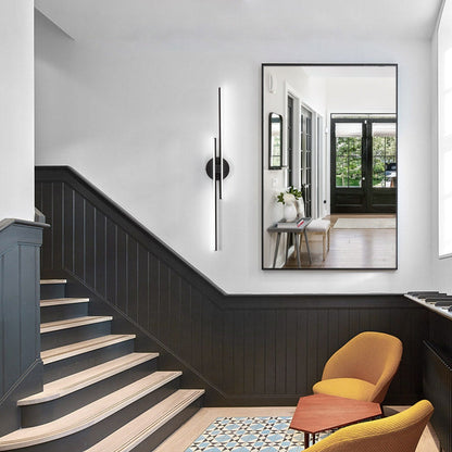 Applique murale linéaire minimaliste en métal à 2 ampoules à LED et intensité variable