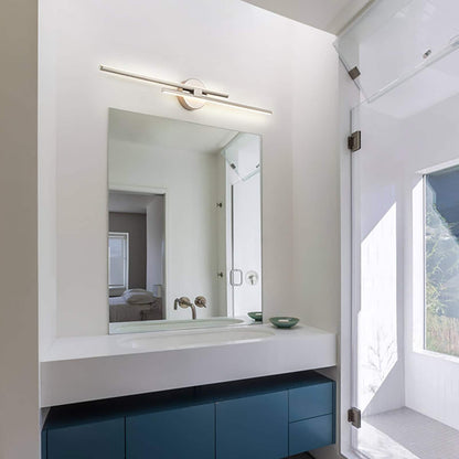 Applique murale linéaire minimaliste en métal à 2 ampoules à LED et intensité variable