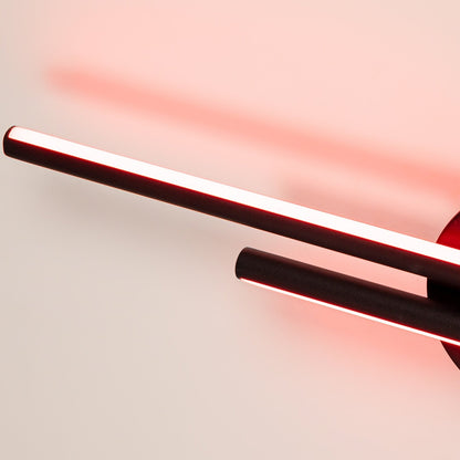 Applique murale linéaire minimaliste en métal à 2 ampoules à LED et intensité variable