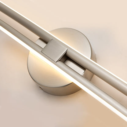 Applique murale linéaire minimaliste en métal à 2 ampoules à LED et intensité variable