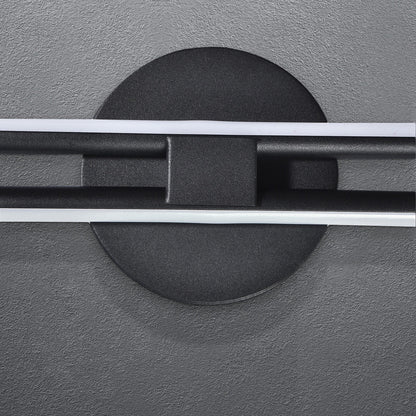 Applique murale linéaire minimaliste en métal à 2 ampoules à LED et intensité variable