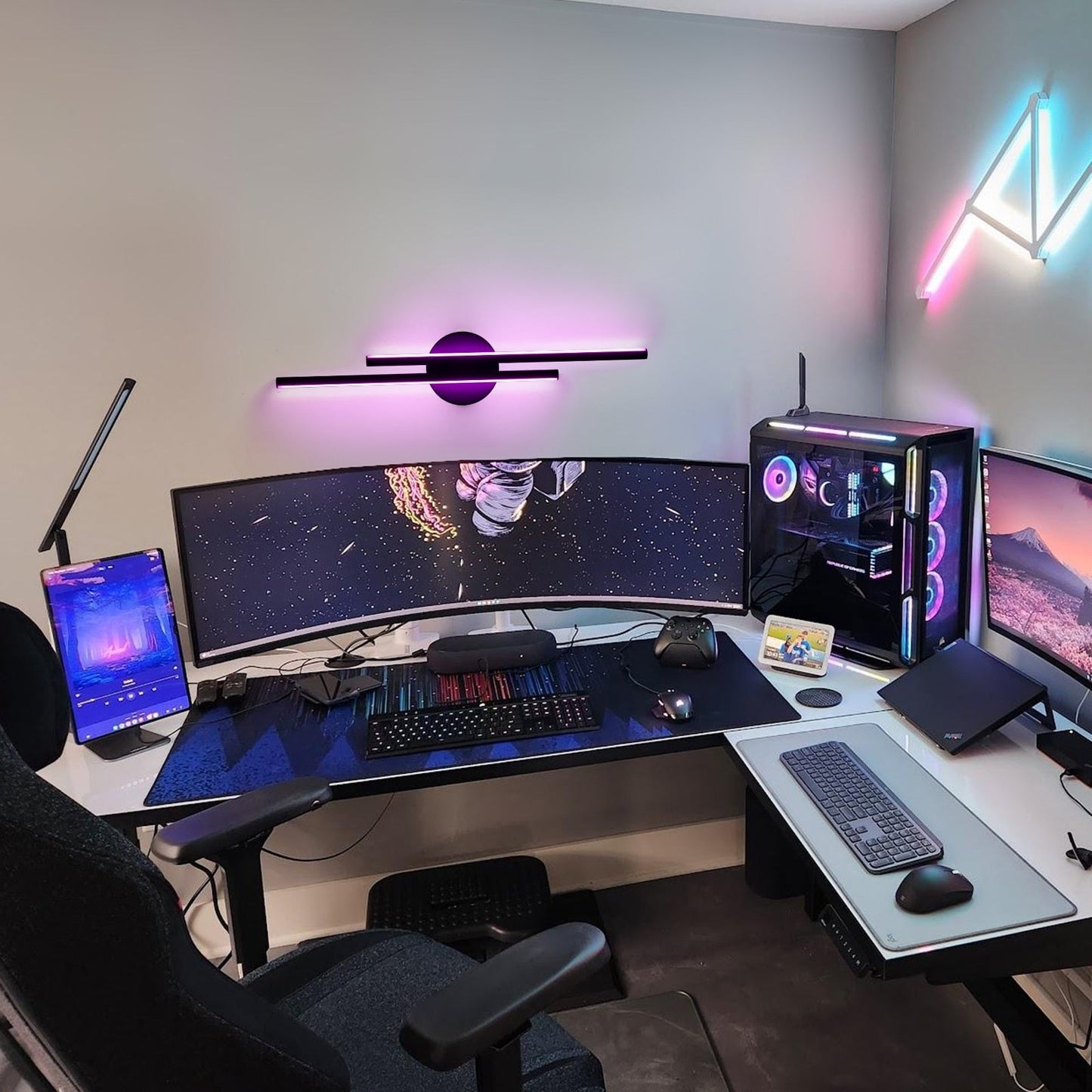 Applique murale linéaire minimaliste en métal à 2 ampoules à LED et intensité variable