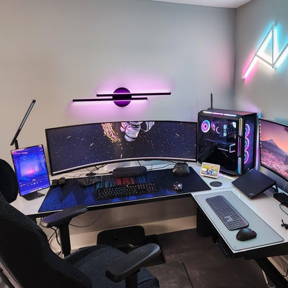 Applique murale linéaire minimaliste en métal à 2 ampoules à LED et intensité variable