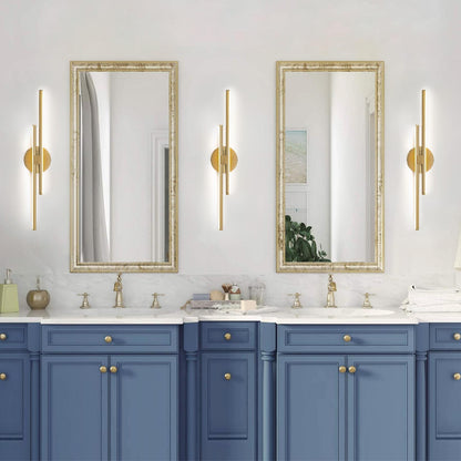 Applique murale linéaire minimaliste en métal à 2 ampoules à LED et intensité variable