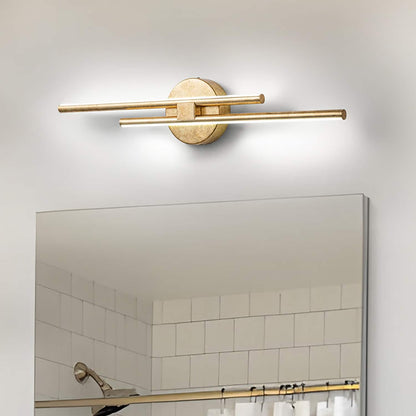 Applique murale linéaire minimaliste en métal à 2 ampoules à LED et intensité variable