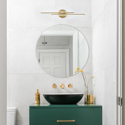 Applique murale linéaire minimaliste en métal à 2 ampoules à LED et intensité variable