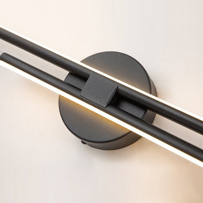 Applique murale linéaire minimaliste en métal à 2 ampoules à LED et intensité variable