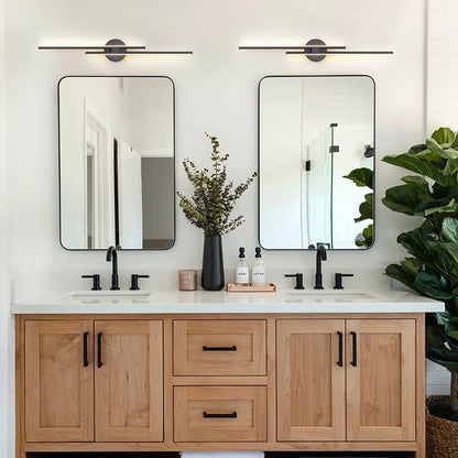 Applique murale linéaire minimaliste en métal à 2 ampoules à LED et intensité variable