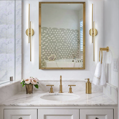 Applique murale linéaire minimaliste en métal à 2 ampoules à LED et intensité variable