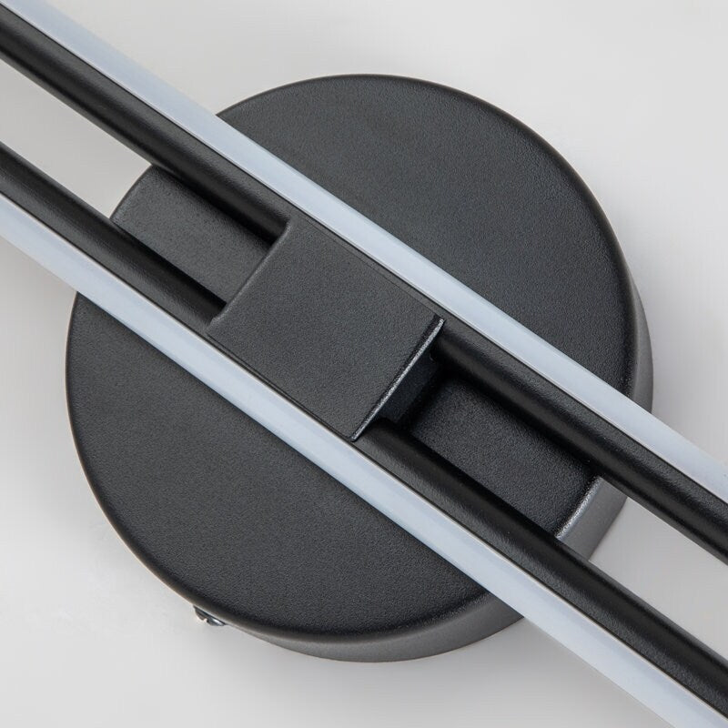 Applique murale linéaire minimaliste en métal à 2 ampoules à LED et intensité variable