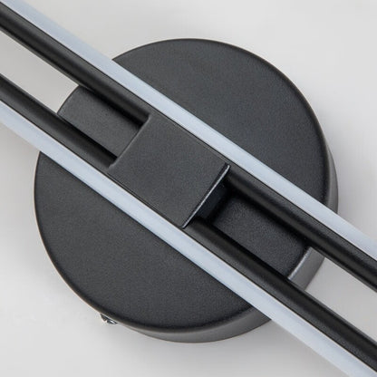 Applique murale linéaire minimaliste en métal à 2 ampoules à LED et intensité variable