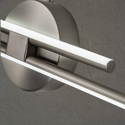 Applique murale linéaire minimaliste en métal à 2 ampoules à LED et intensité variable