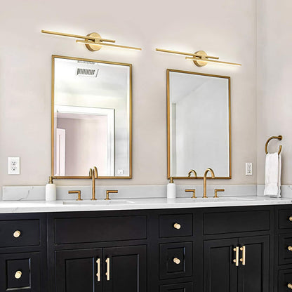 Applique murale linéaire minimaliste en métal à 2 ampoules à LED et intensité variable