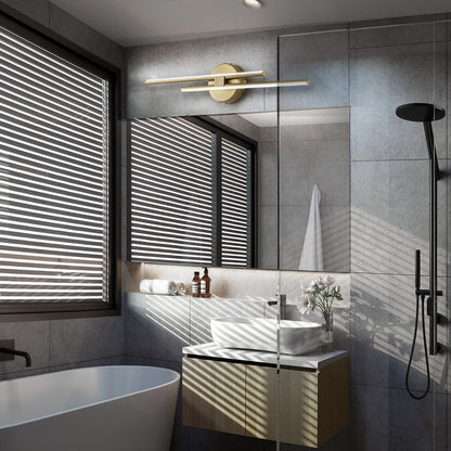 Applique murale linéaire minimaliste en métal à 2 ampoules à LED et intensité variable