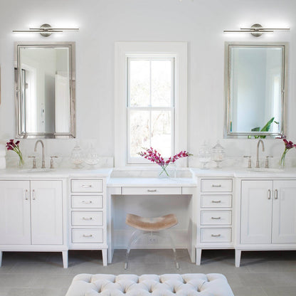 Applique murale linéaire minimaliste en métal à 2 ampoules à LED et intensité variable