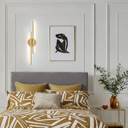 Applique murale linéaire minimaliste en métal à 2 ampoules à LED et intensité variable