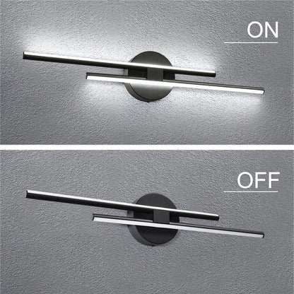 Applique murale linéaire minimaliste en métal à 2 ampoules à LED et intensité variable