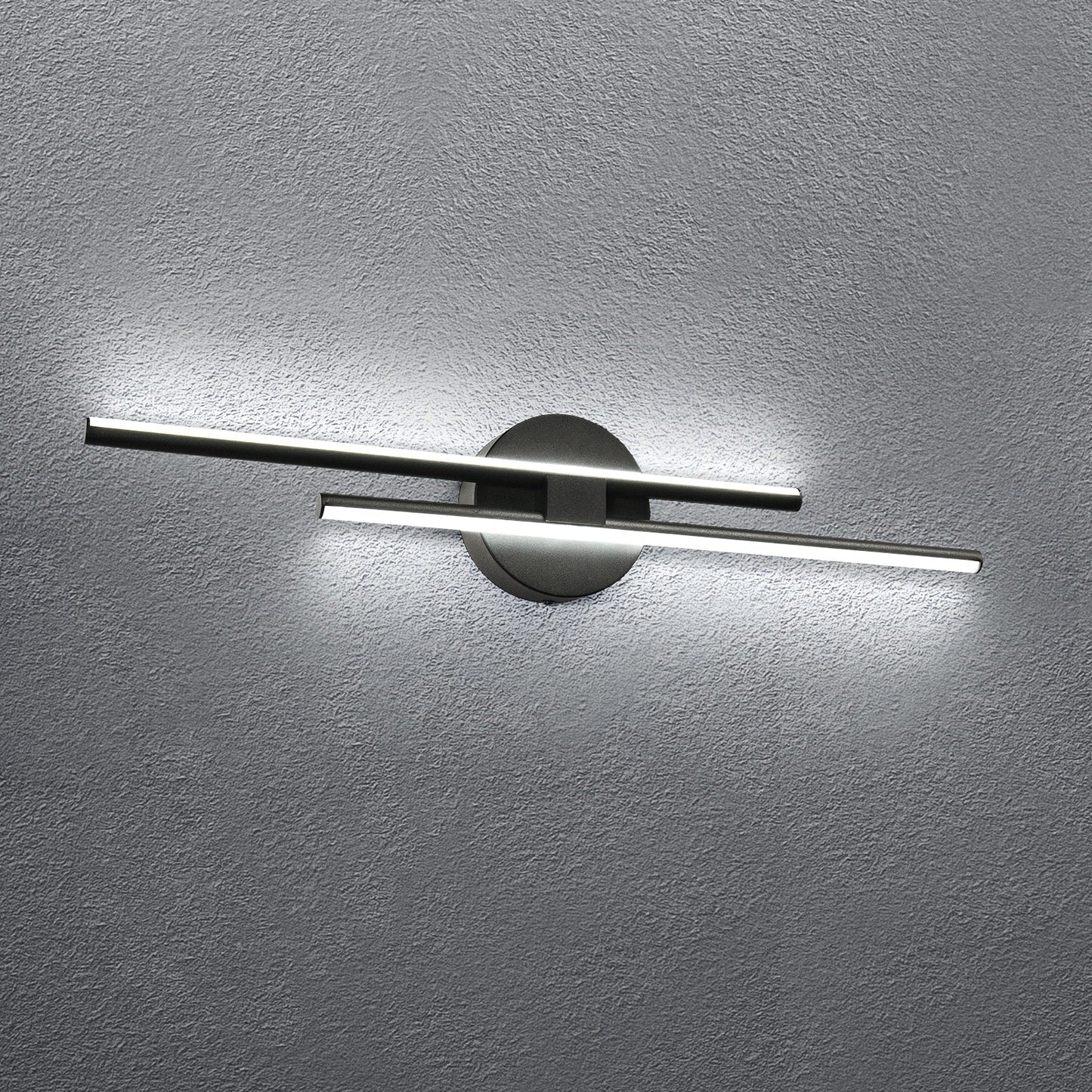 Applique murale linéaire minimaliste en métal à 2 ampoules à LED et intensité variable