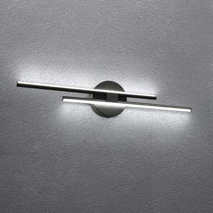 Applique murale linéaire minimaliste en métal à 2 ampoules à LED et intensité variable