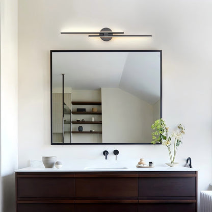 Applique murale linéaire minimaliste en métal à 2 ampoules à LED et intensité variable