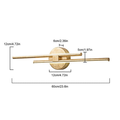 Applique murale linéaire minimaliste en métal à 2 ampoules à LED et intensité variable