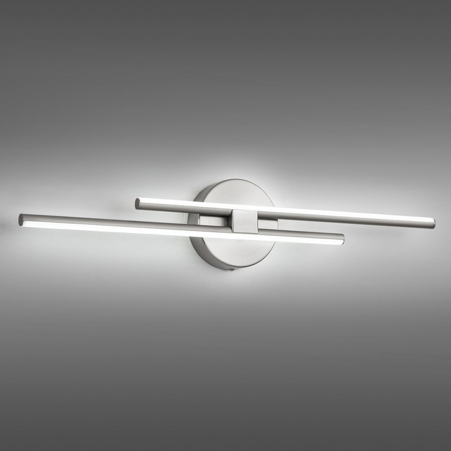 Applique murale linéaire minimaliste en métal à 2 ampoules à LED et intensité variable