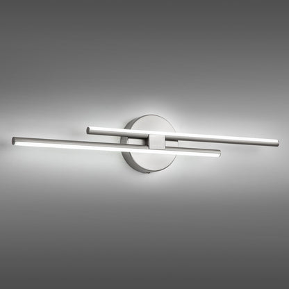 Applique murale linéaire minimaliste en métal à 2 ampoules à LED et intensité variable