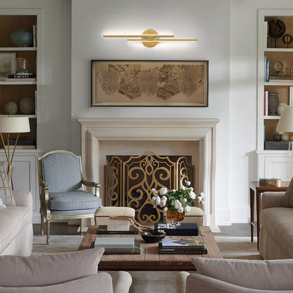 Applique murale linéaire minimaliste en métal à 2 ampoules à LED et intensité variable