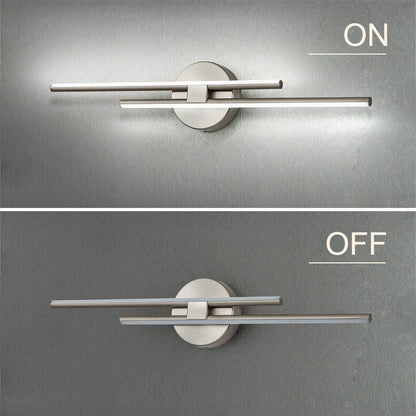 Applique murale linéaire minimaliste en métal à 2 ampoules à LED et intensité variable