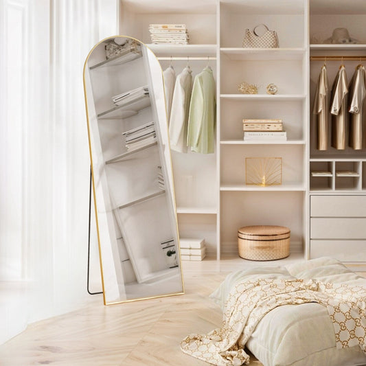 Miroir mural pleine longueur avec verre incassable, à poser au sol pour chambre à coucher, vestiaire