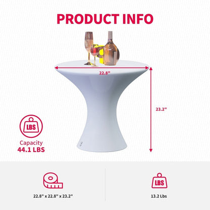 Table de cocktail LED à couleurs changeantes Mixoy, table à vin lumineuse rechargeable sans fil, table de pub, mobilier d'ambiance pour patio, piscine