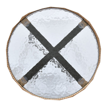 Ensemble de bistrot d'extérieur en osier Moasis 3 pièces avec 2 chaises et une table basse