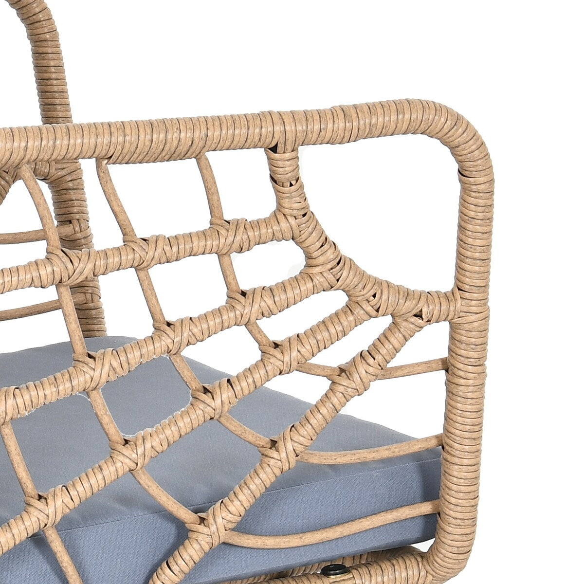 Ensemble de bistrot d'extérieur en osier Moasis 3 pièces avec 2 chaises et une table basse