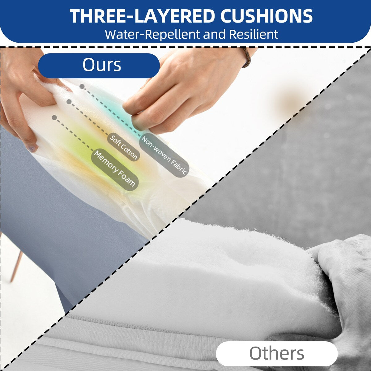 Ensemble de bistrot d'extérieur en osier Moasis 3 pièces avec 2 chaises et une table basse