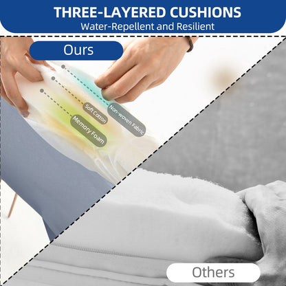 Ensemble de bistrot d'extérieur en osier Moasis 3 pièces avec 2 chaises et une table basse