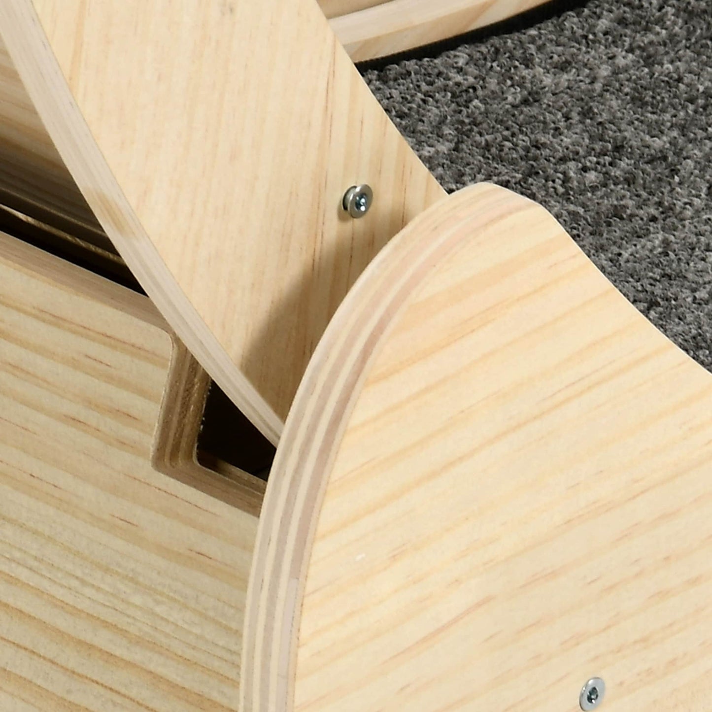 Moasis 43,3 pouces Grand tapis de course en bois pour chat avec roue d'exercice et piste recouverte de moquette