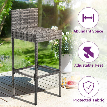 Ensemble de bar en osier 5 pièces pour mobilier d'extérieur Moasis - 5 pièces