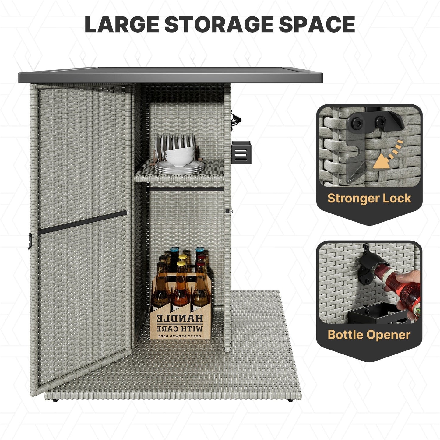 Ensemble de bar en osier 5 pièces pour mobilier d'extérieur Moasis - 5 pièces