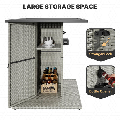 Ensemble de bar en osier 5 pièces pour mobilier d'extérieur Moasis - 5 pièces