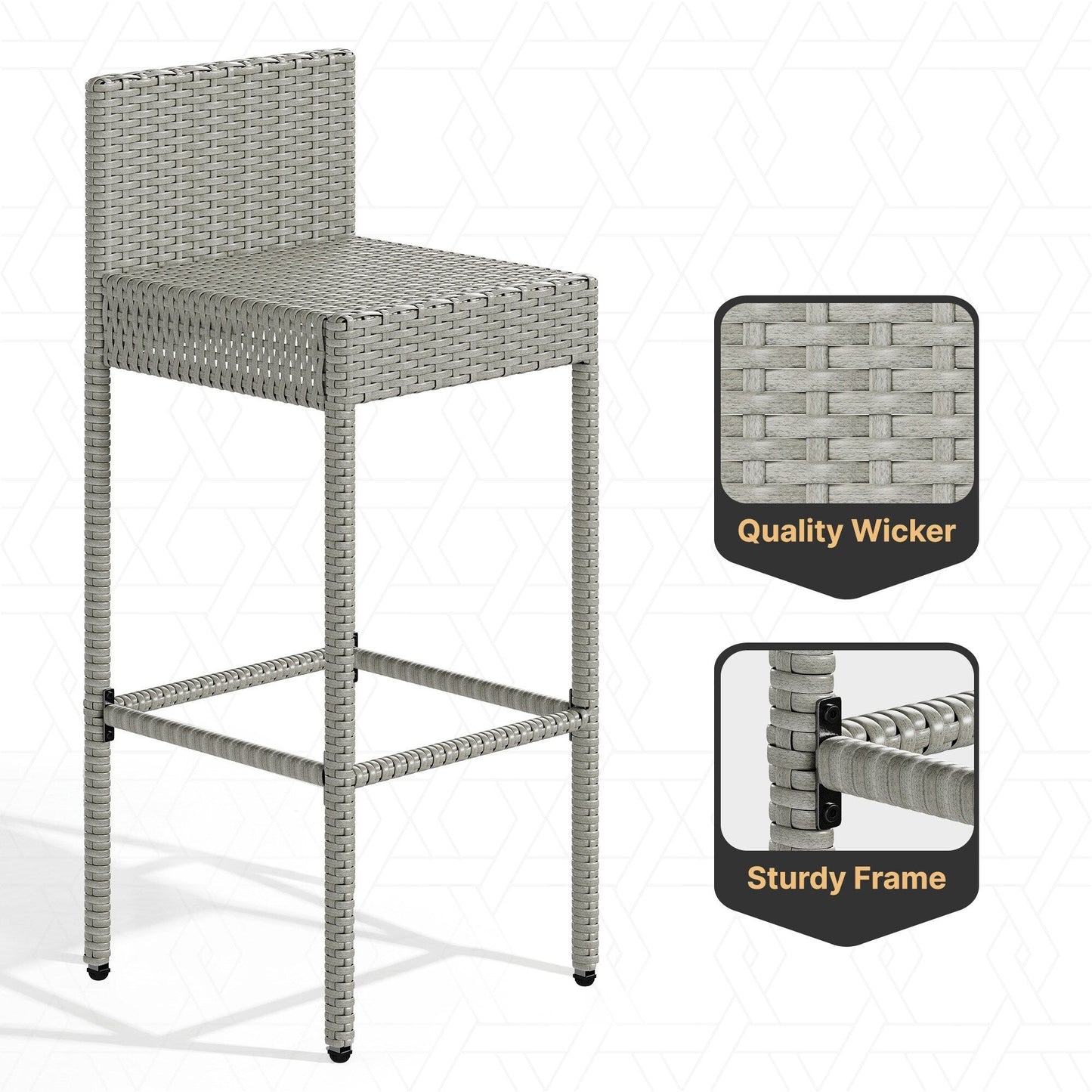 Ensemble de bar en osier 5 pièces pour mobilier d'extérieur Moasis - 5 pièces