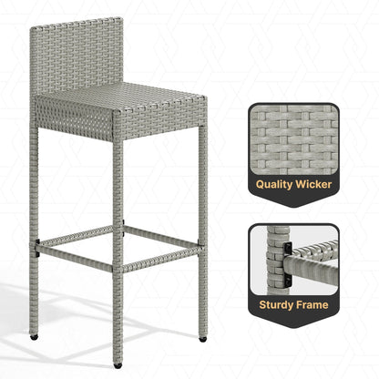 Ensemble de bar en osier 5 pièces pour mobilier d'extérieur Moasis - 5 pièces